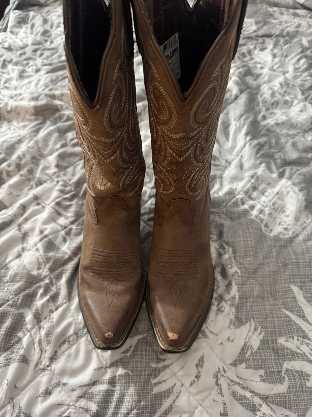 Durango Brown Embroidered Leather Western Boots